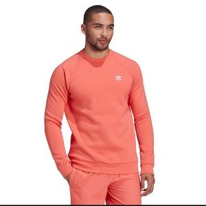 adidas ORIGINALS MEN'S ADICOLOR ESSENTIALS TREFOIL SWEATSHIRT JUMPER PINK RETRO